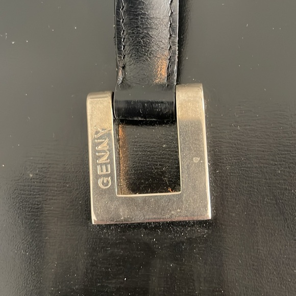 Genny Italian, black leather tote bag preop - Picture 2 of 9